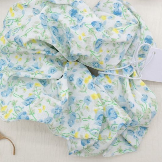 Oversized Floral Scrunchies
