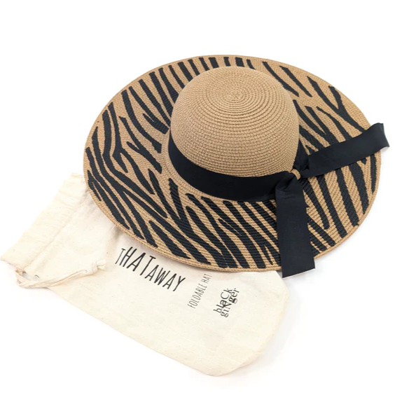 Zebra Print Wide Brim Hat