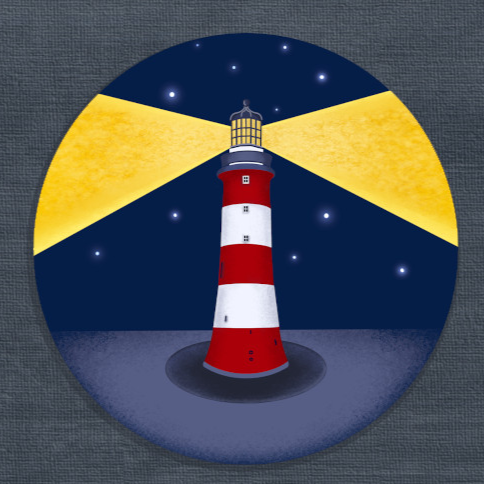 Lighthouse with Stars Coaster