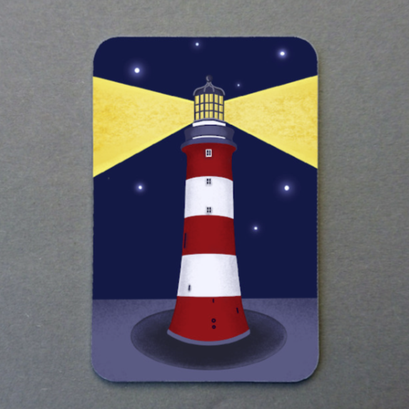 Lighthouse with Stars Lighthouse Magnet