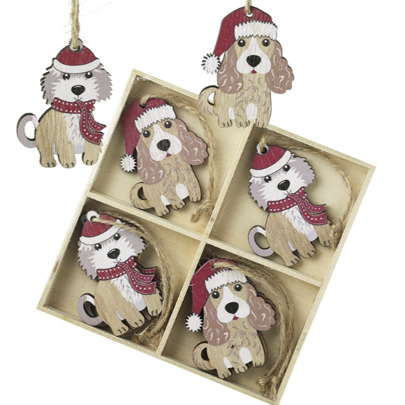 Set of 8 Christmas Dogs