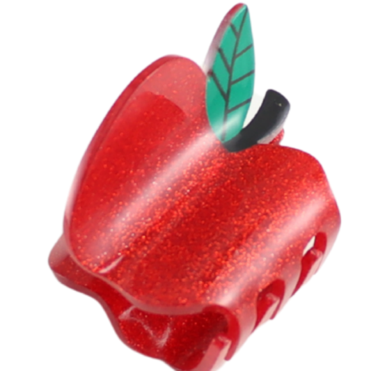 Sparkly Red Apple Claw Clip