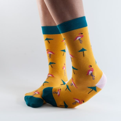 Gold Flamingo Socks