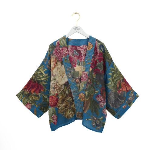 Primula Teal Wool Kimono