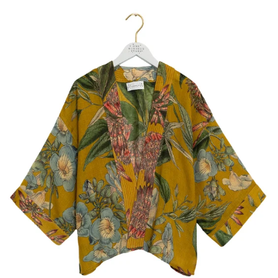 Gold Rhodoleia Wool Kimono