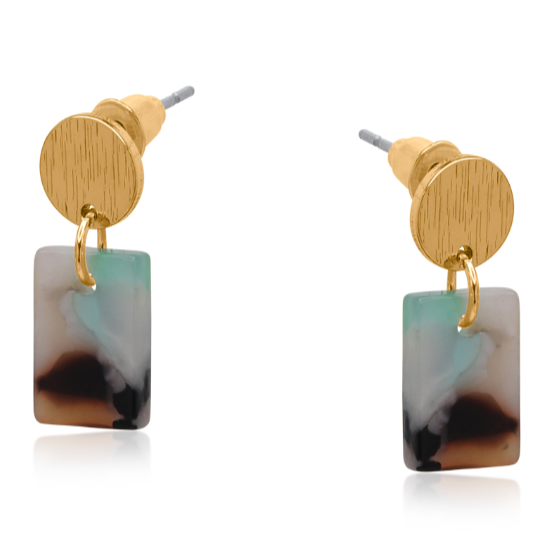 Aurora Petite Resin Rectangle Stud