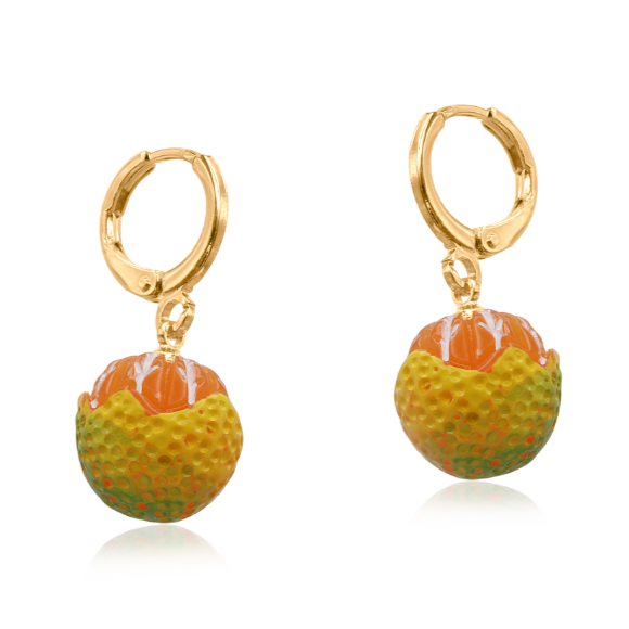 Tangerine Cornucopia Petite Hoops