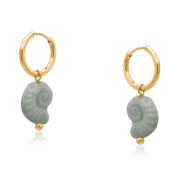 Ceramic Conk Shell Hoops