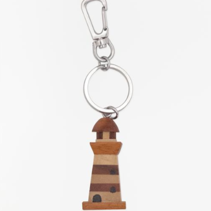 Wooden Lighthouse Keyring