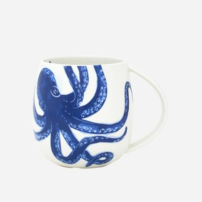Nautical White Stoneware Cup