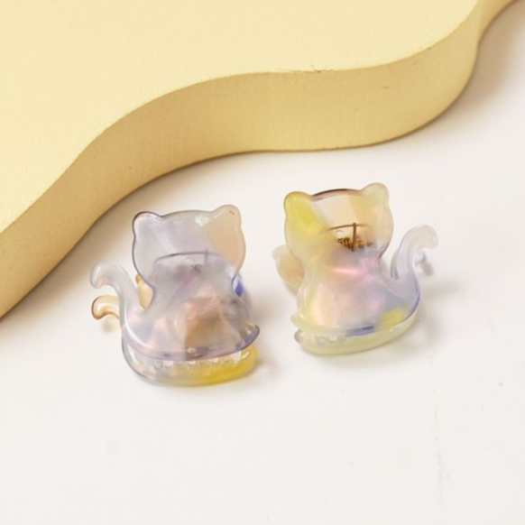 Yellow Cat Mini Claw Clips