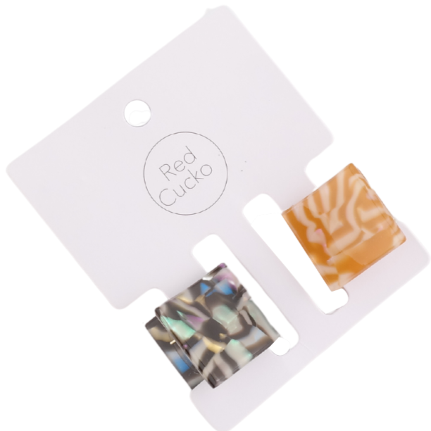 Yellow + Grey Square Mini Claw