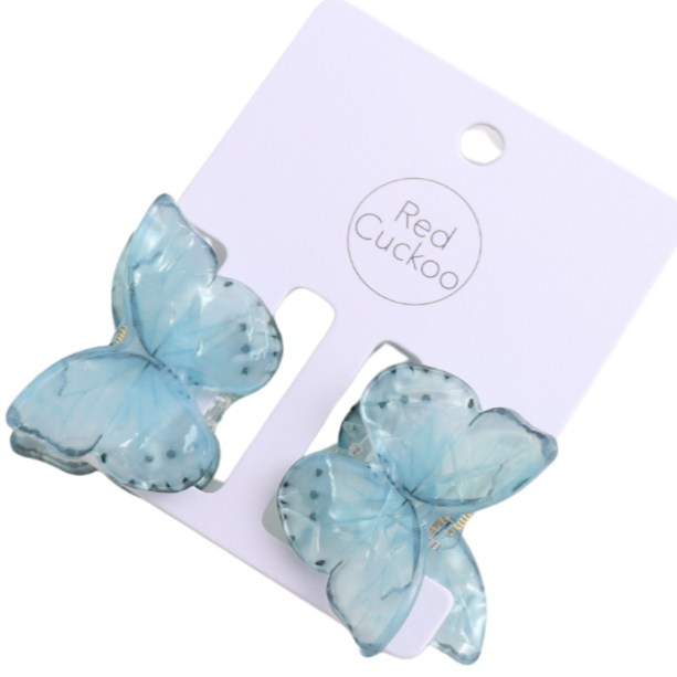 Blue Butterflies Mini Claw Clips