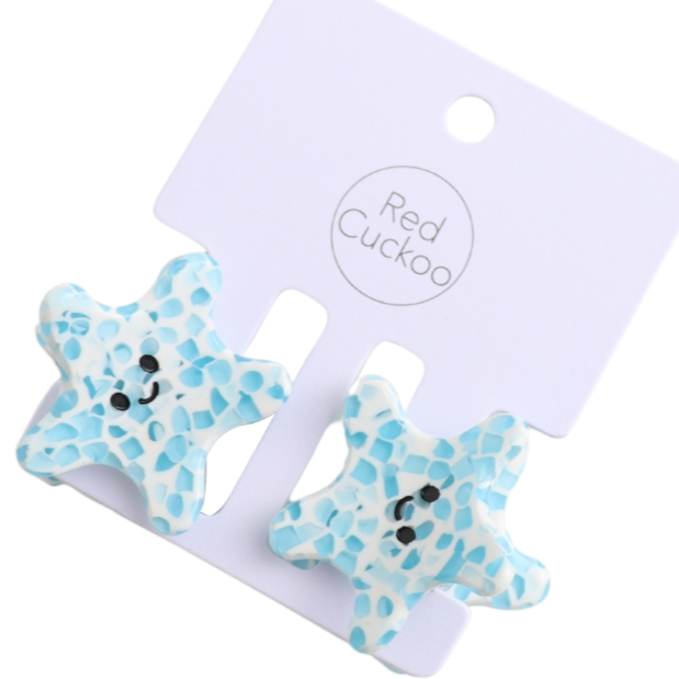 Blue Starfish Mini Claw Clips