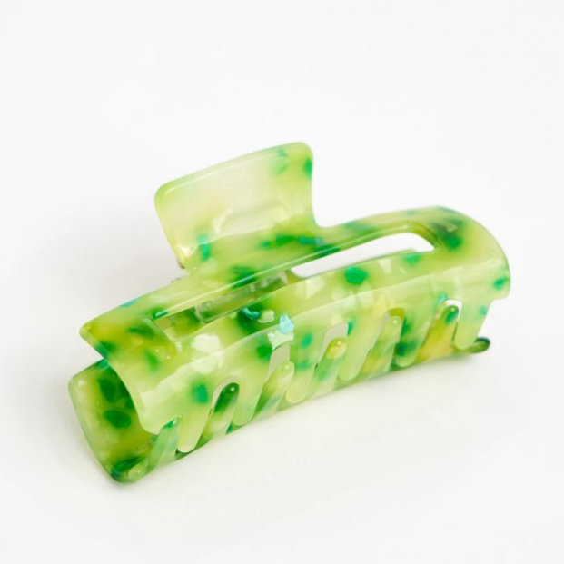 Lime Rectangle Claw Clip