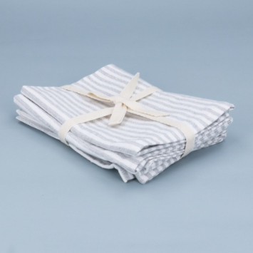 Pack of 4 Grey Stripe Napkins