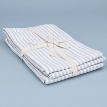 Pack of 3 Grey Stripe T-Towels