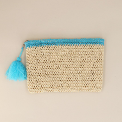 Turquoise Accent Woven Purse