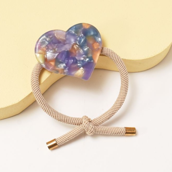 Blue Heart Elastic Hair Tie