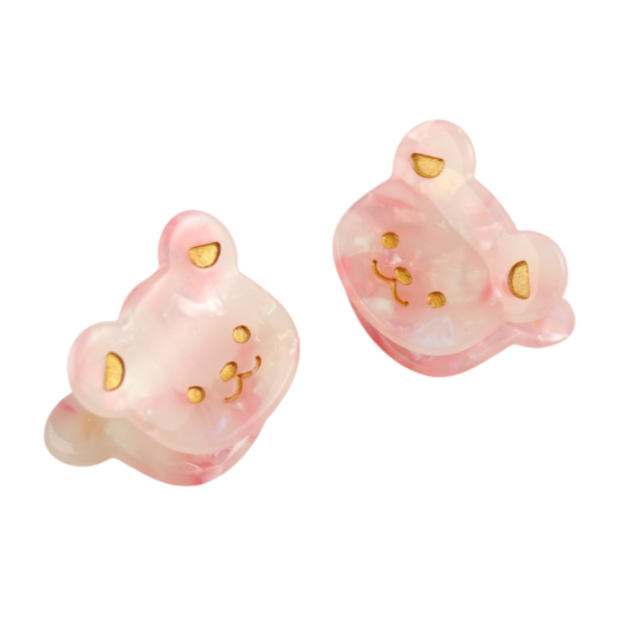Pink Bear Mini Claw Clips