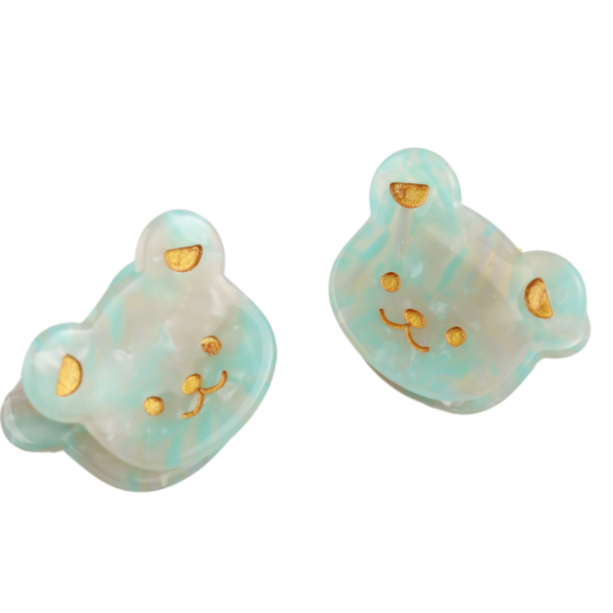 Mint Bear Mini Claw Clips