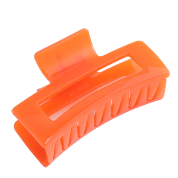 Orange Rectangle Claw Clip