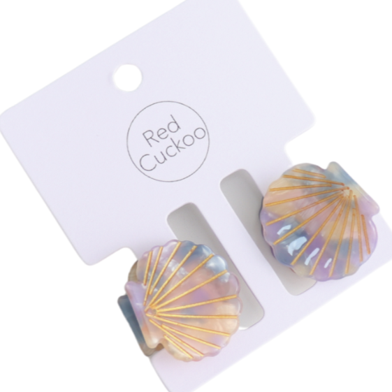 Purple Shell Mini Claw Clips