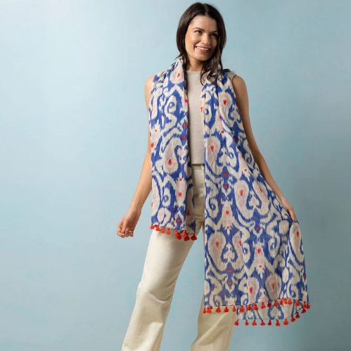 Tassel Scarf Ikat