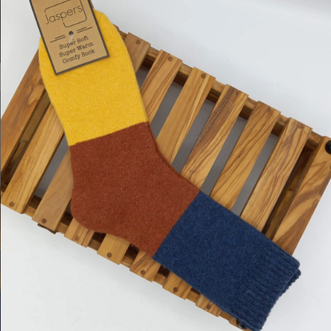 Bold Coloured Blocked Cosy Socks