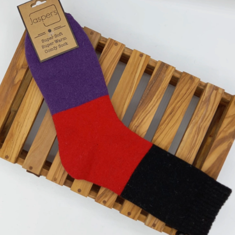 Bold Coloured Blocked Cosy Socks