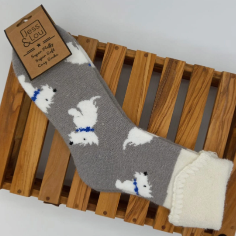 Walking Westie Cuff Socks