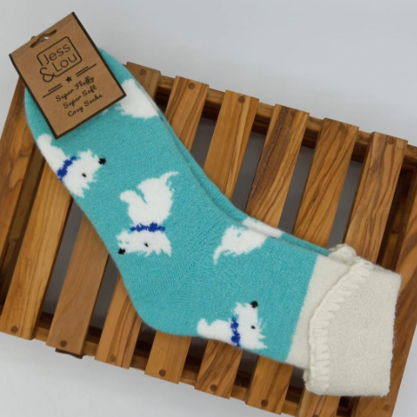 Walking Westie Cuff Socks