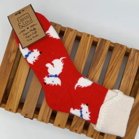 Walking Westie Cuff Socks