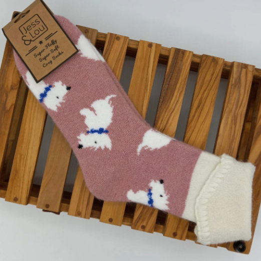 Walking Westie Cuff Socks
