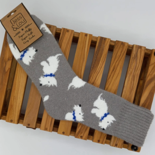 Wonderful Westie Ribbed Socks