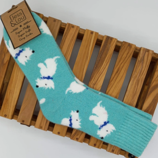 Wonderful Westie Ribbed Socks