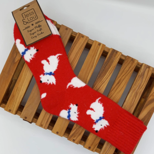 Wonderful Westie Ribbed Socks