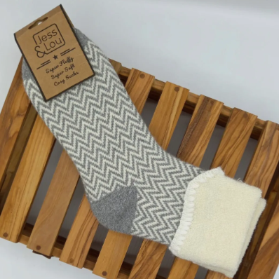 Happy Herringbone Cuff Socks