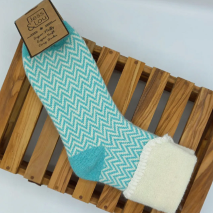 Happy Herringbone Cuff Socks