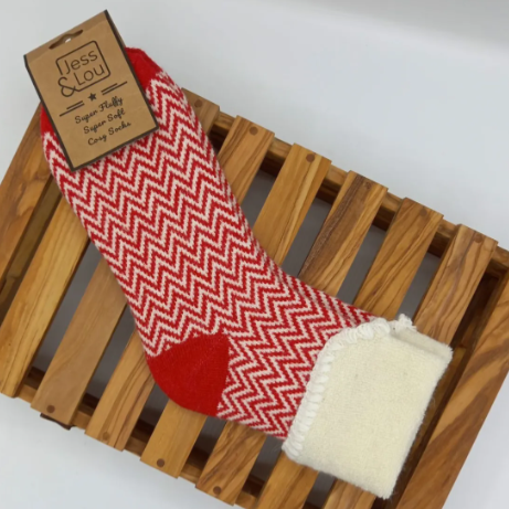 Happy Herringbone Cuff Socks