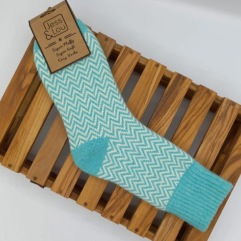 Hazy Herringbone Ribbed Socks