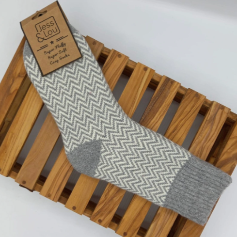 Hazy Herringbone Ribbed Socks