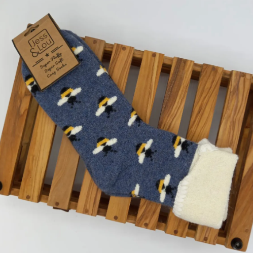 Beautiful Bees Cuff Socks