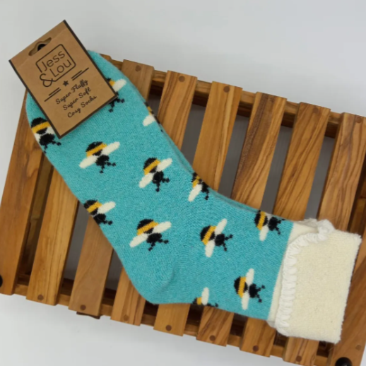 Beautiful Bees Cuff Socks