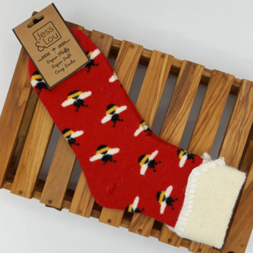Beautiful Bees Cuff Socks