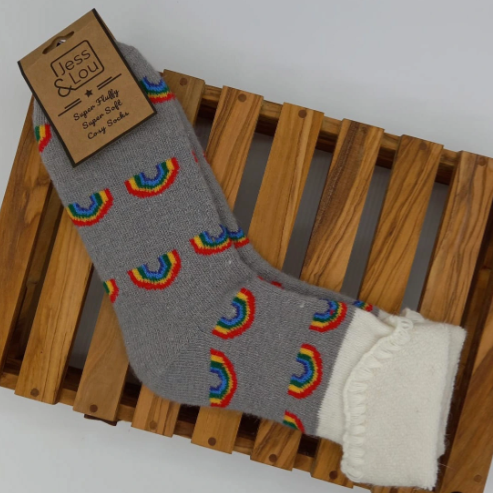 Radiant Rainbow Cuff Socks