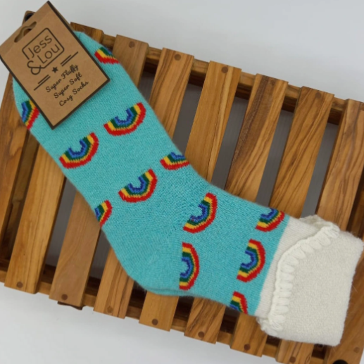 Radiant Rainbow Cuff Socks