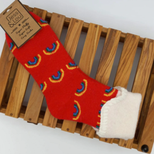 Radiant Rainbow Cuff Socks