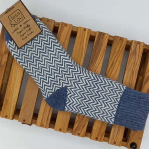 Hazy Herringbone Ribbed Socks