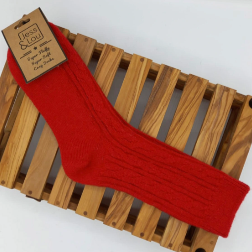 Chunky Cable Ribbed Socks